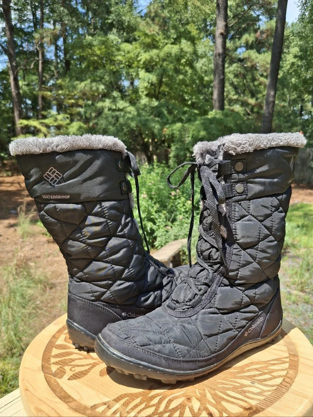 Women's Columbia Black Minx Mid II Omni-Heat Winter Boots Size 7 BL1585-010